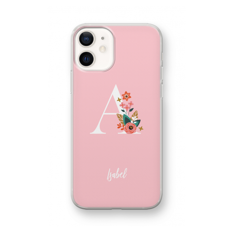 Pink Bouquet: iPhone 12 mini Transparant Hoesje