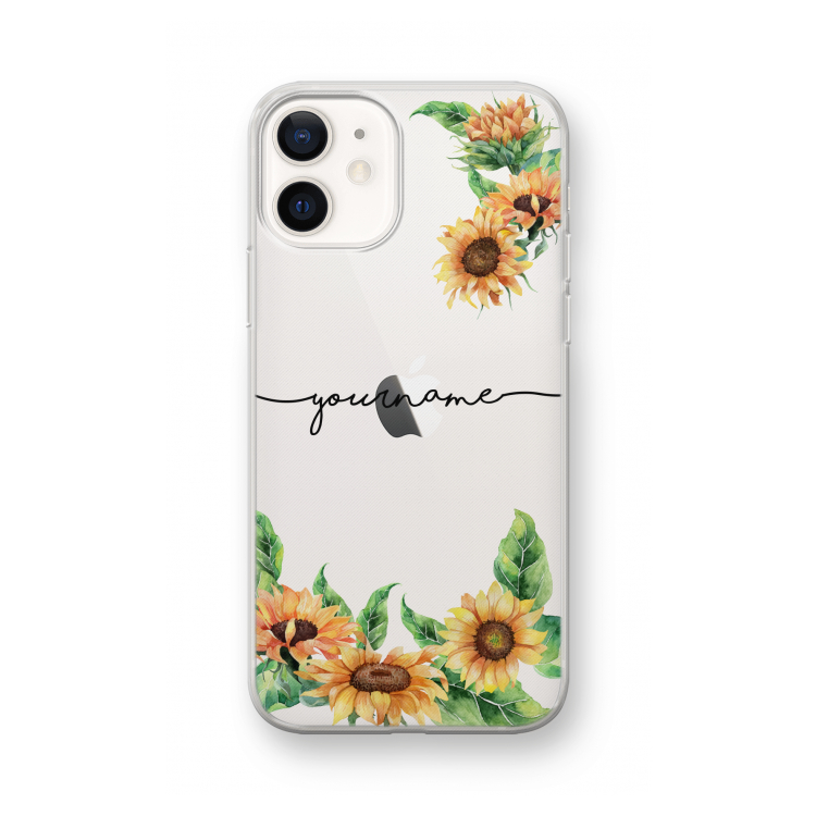 Zonnebloemen: iPhone 12 mini Transparant Hoesje