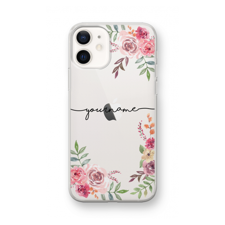 Rozen: iPhone 12 mini Transparant Hoesje