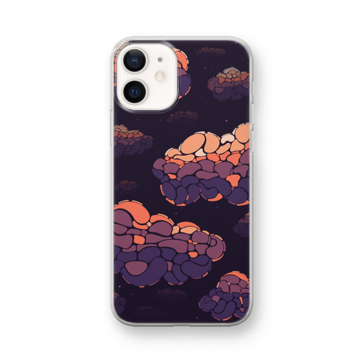 Patroon Wolken: iPhone 12 mini Transparant Hoesje