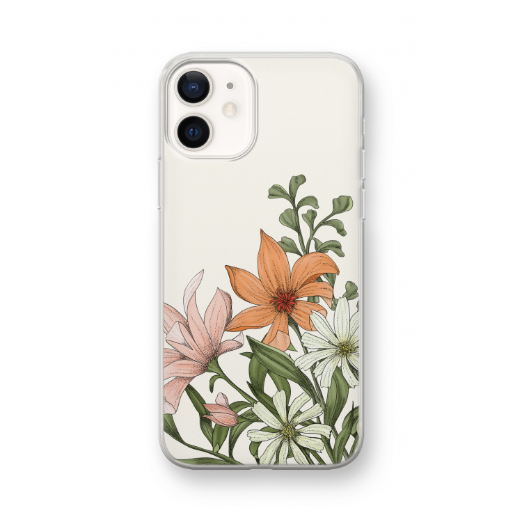 Floral bouquet: iPhone 12 mini Transparant Hoesje