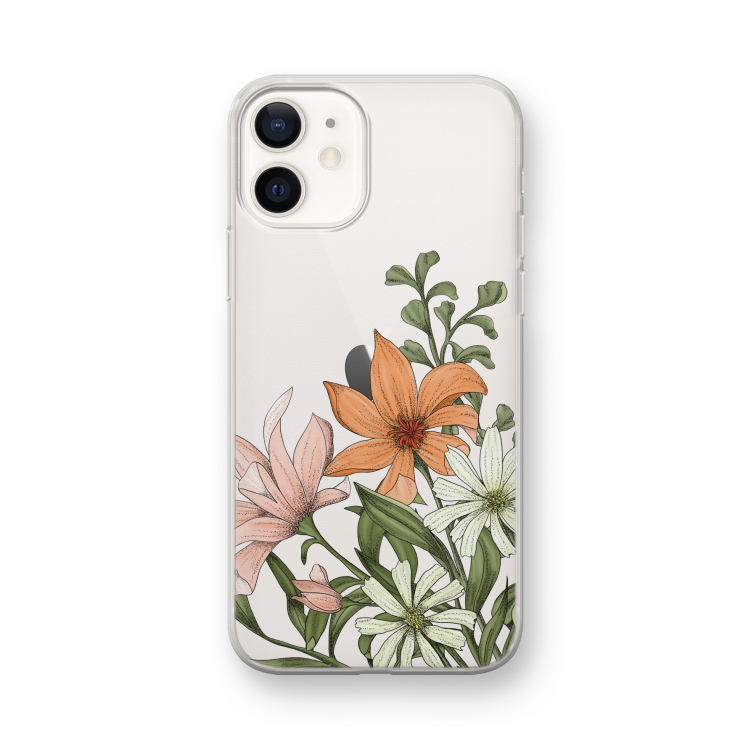 Floral bouquet: iPhone 12 mini Transparant Hoesje