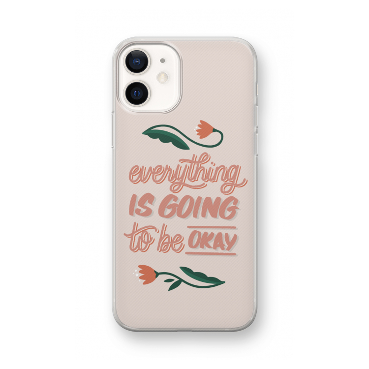 Optimistic flower girl: iPhone 12 mini Transparant Hoesje