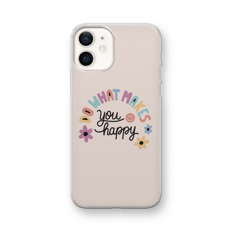 Happy days: iPhone 12 mini Transparant Hoesje