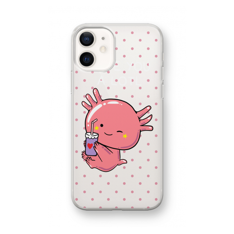 Love You A Lotl: iPhone 12 mini Transparant Hoesje