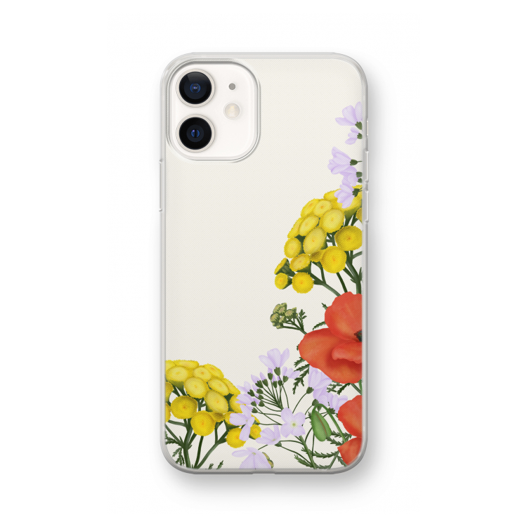 Wilde bloemen: iPhone 12 mini Transparant Hoesje