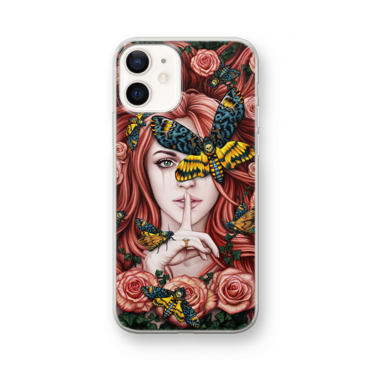 Lady Moth: iPhone 12 mini Transparant Hoesje