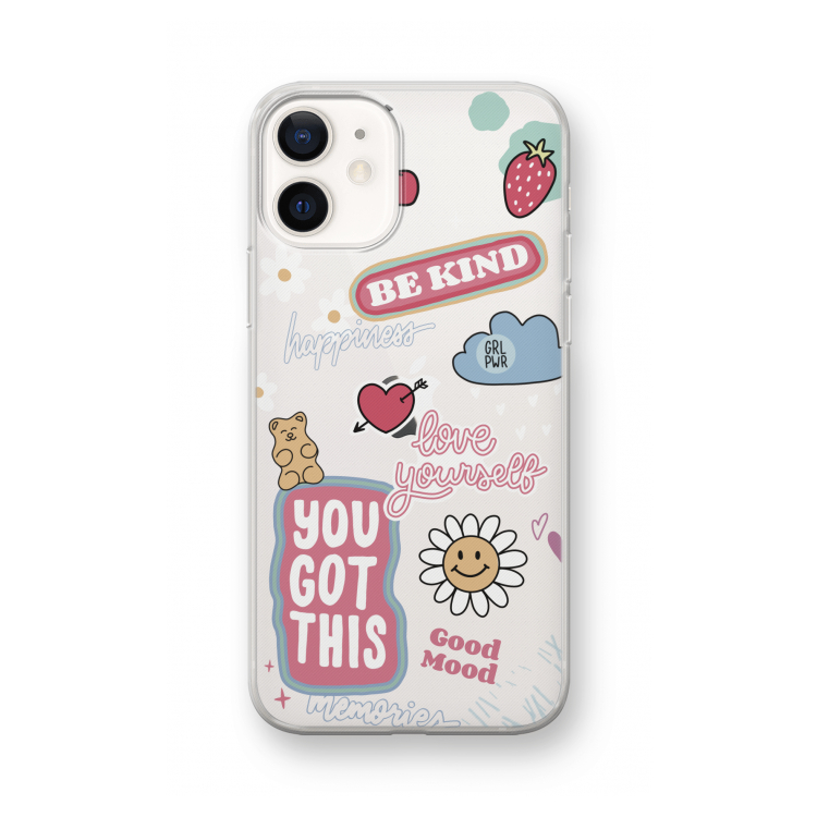Positivity: iPhone 12 mini Transparant Hoesje