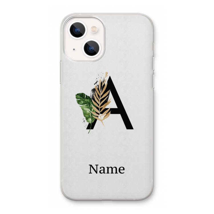Charcoal Flora: iPhone 13 Transparant Hoesje