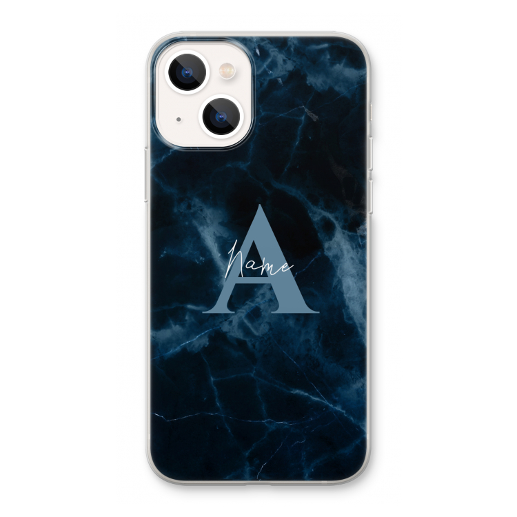 Midnight Marble: iPhone 13 Transparant Hoesje