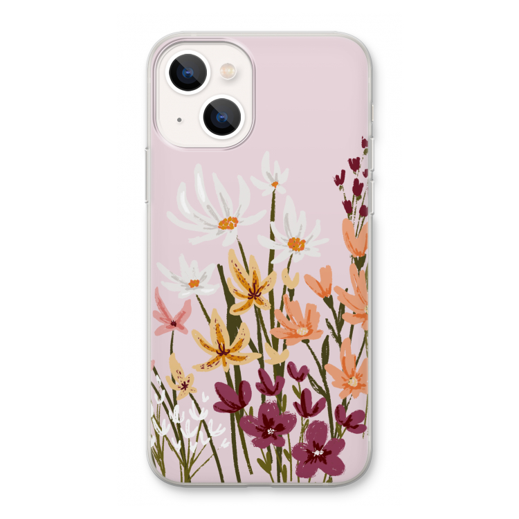 Painted wildflowers: iPhone 13 Transparant Hoesje
