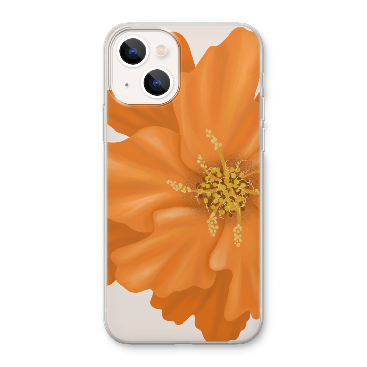 Orange Ellila flower: iPhone 13 Transparant Hoesje