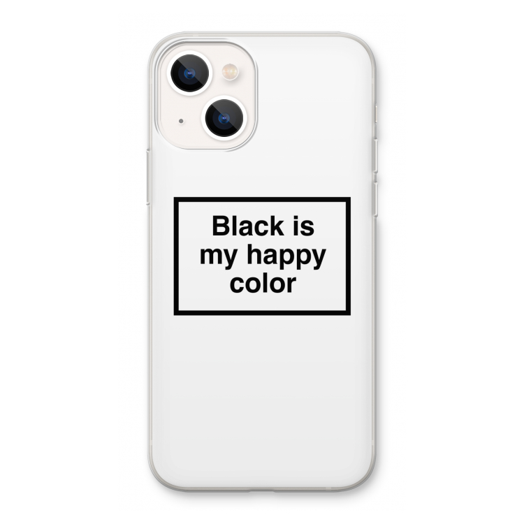 Black is my happy color: iPhone 13 Transparant Hoesje