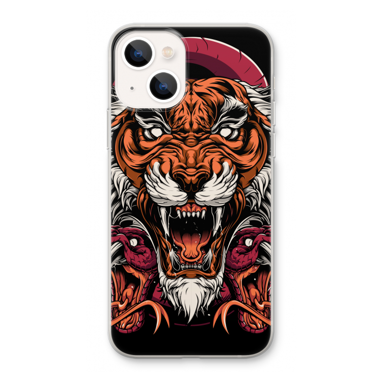 Tiger and Rattlesnakes: iPhone 13 Transparant Hoesje