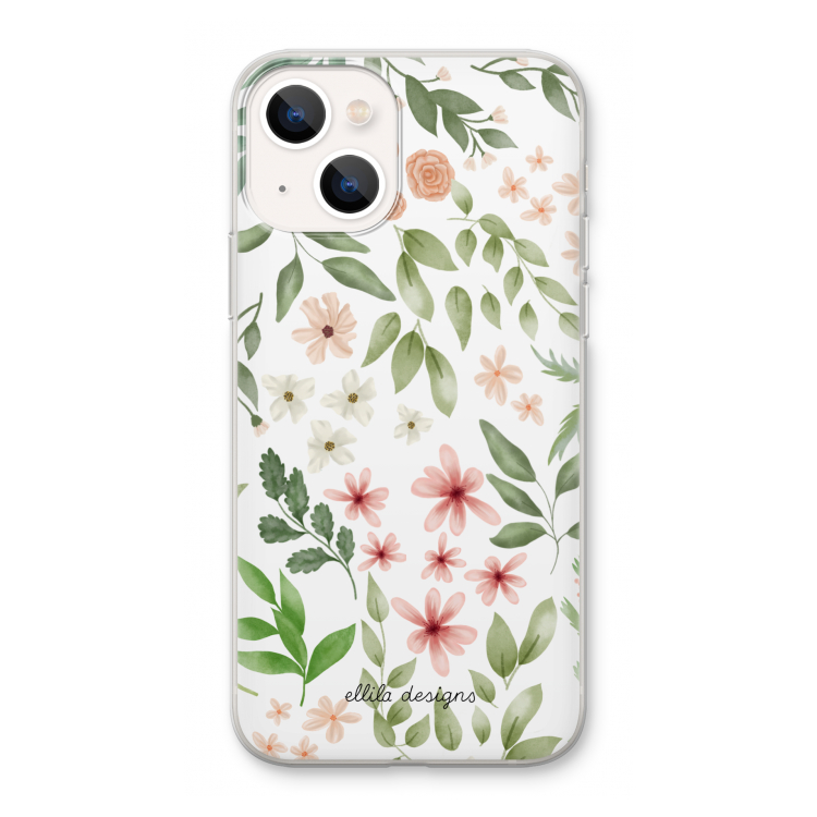 Botanical sweet flower heaven: iPhone 13 Transparant Hoesje
