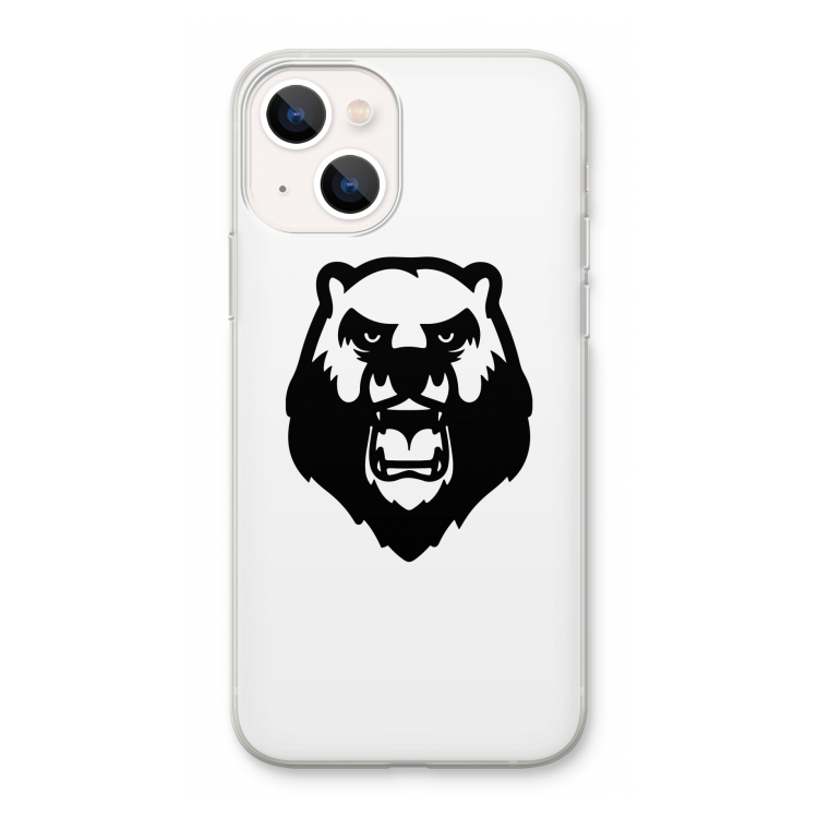 Angry Bear (white): iPhone 13 Transparant Hoesje