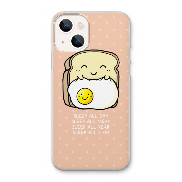 Sleep All Day: iPhone 13 Transparant Hoesje