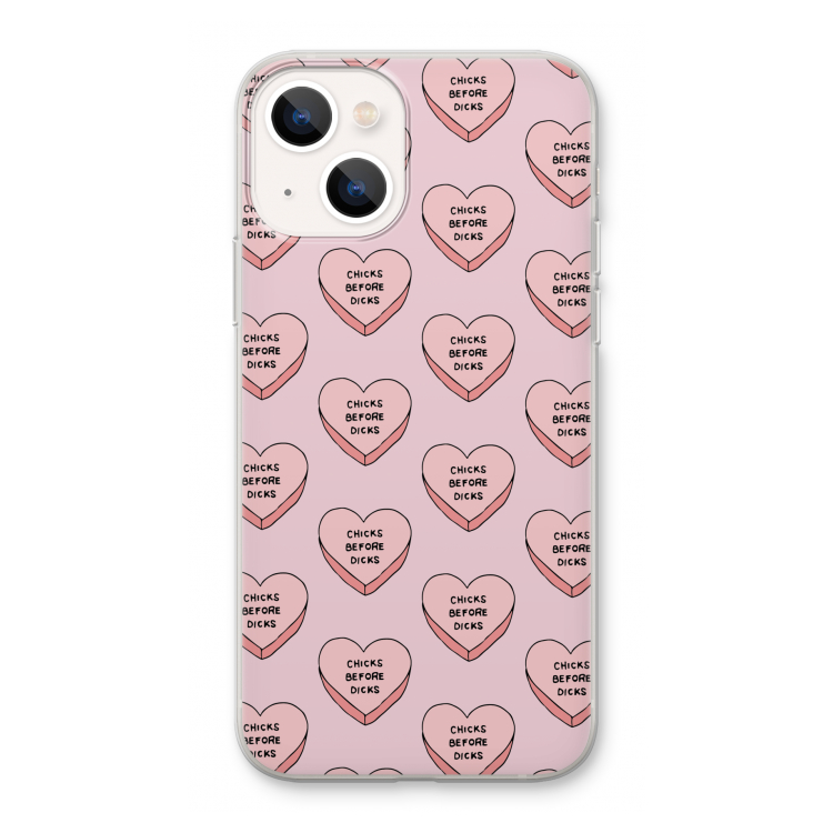Chicks before dicks: iPhone 13 Transparant Hoesje