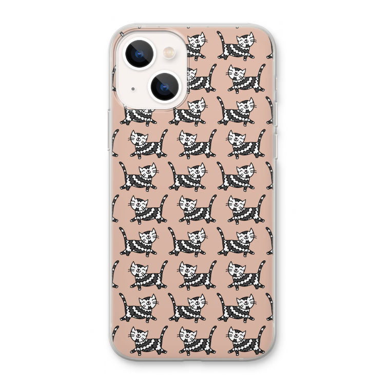 Zwarte poes: iPhone 13 Transparant Hoesje