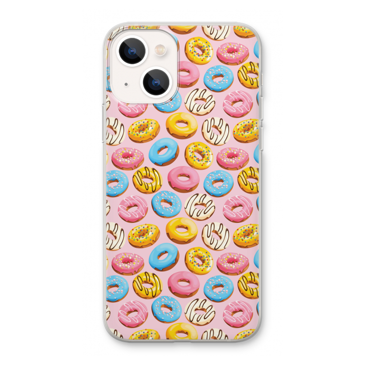Pink donuts: iPhone 13 Transparant Hoesje