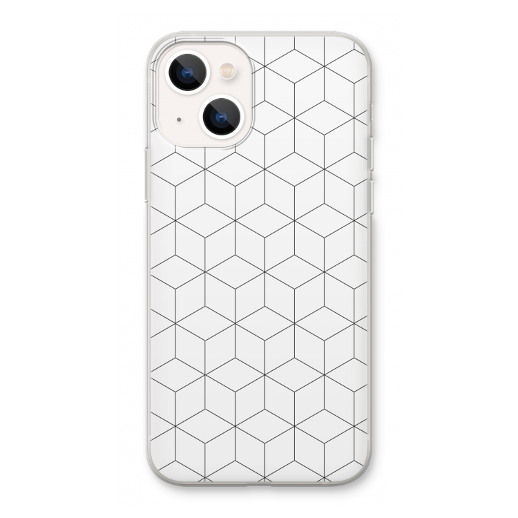 Zwart-witte kubussen: iPhone 13 Transparant Hoesje