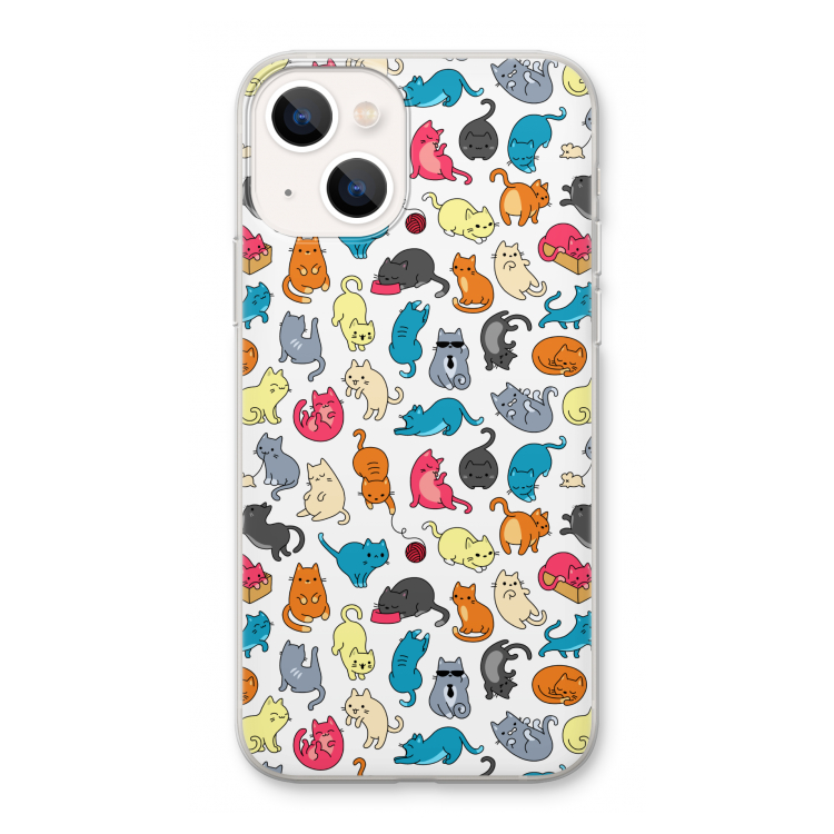 Kleurrijke katten: iPhone 13 Transparant Hoesje