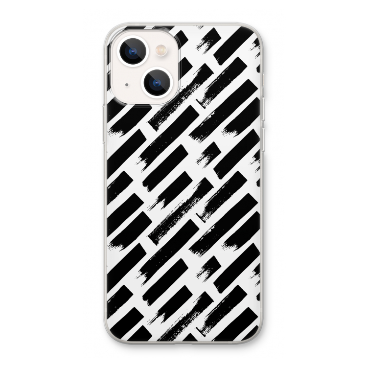 Zwarte vegen: iPhone 13 Transparant Hoesje