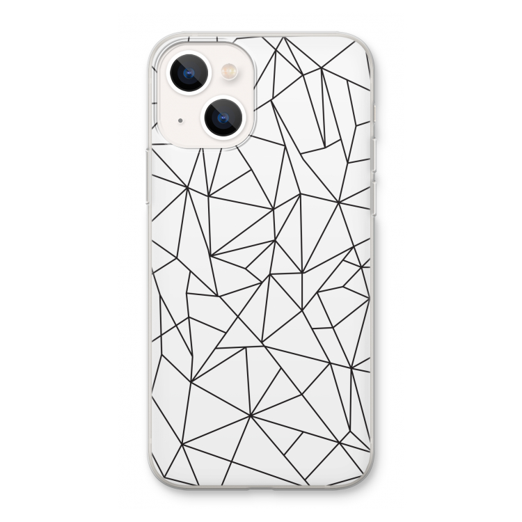Geometrische lijnen zwart: iPhone 13 Transparant Hoesje