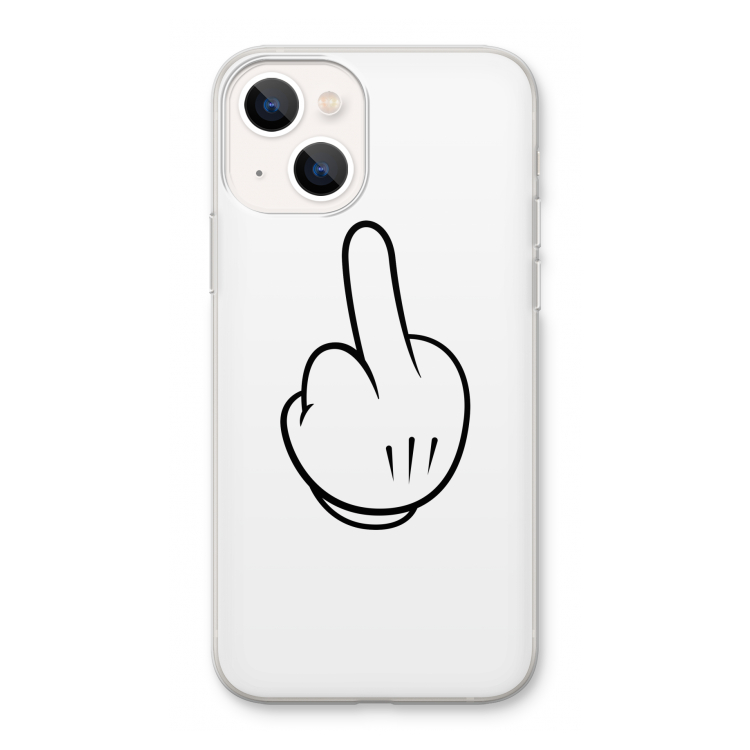 Middle finger white: iPhone 13 Transparant Hoesje