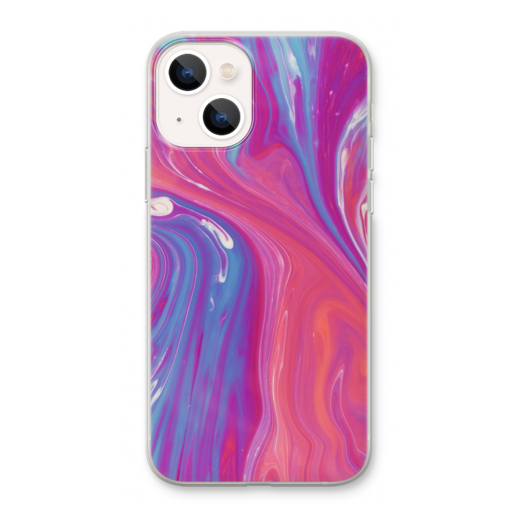 Paarse stroom: iPhone 13 Transparant Hoesje