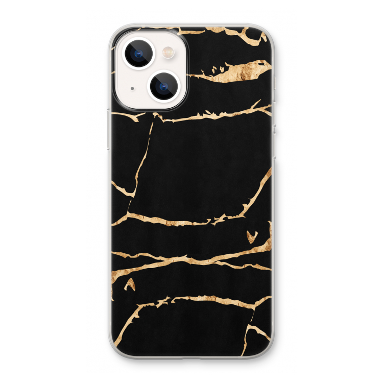 Gouden marmer: iPhone 13 Transparant Hoesje