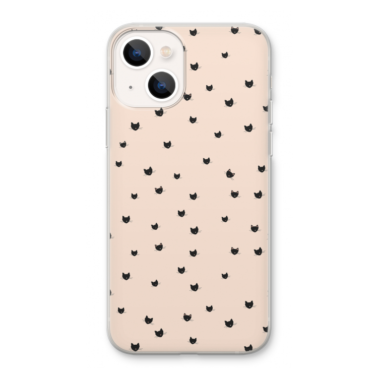 Kleine kattenkopjes: iPhone 13 Transparant Hoesje