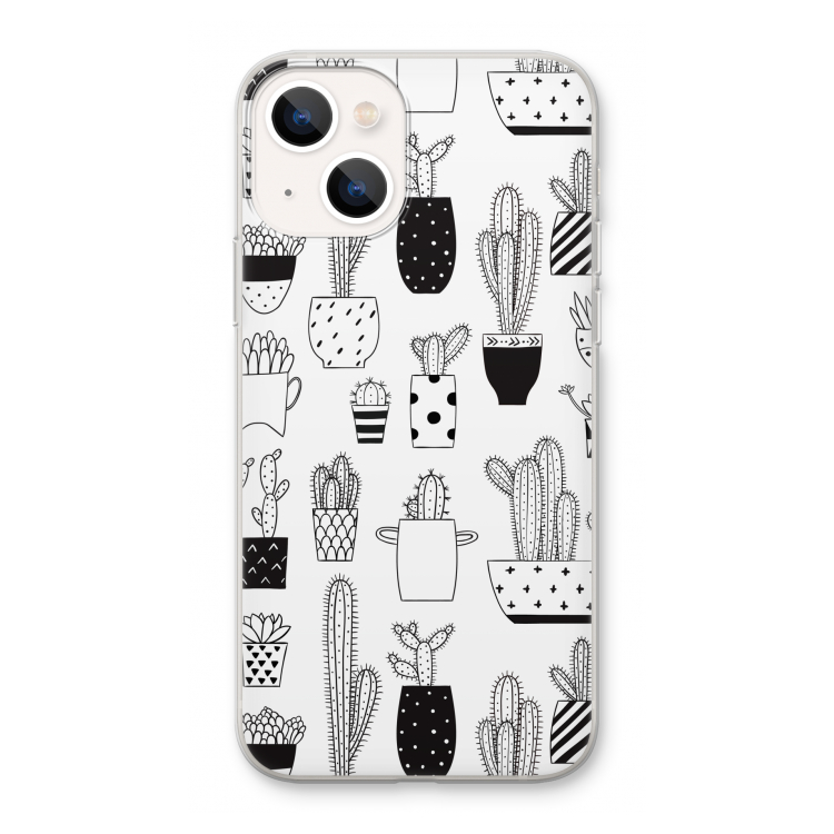 Cactusmotief: iPhone 13 Transparant Hoesje