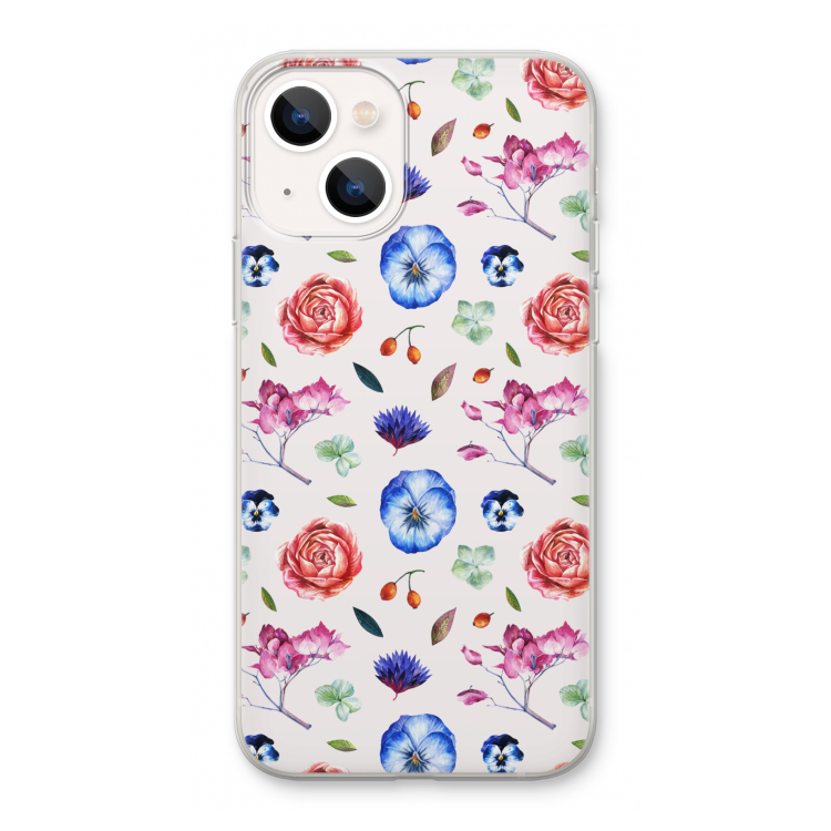 Bloemetjes: iPhone 13 Transparant Hoesje