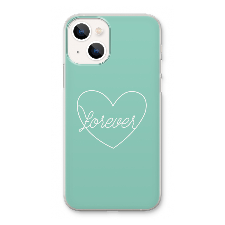 Forever heart pastel: iPhone 13 Transparant Hoesje