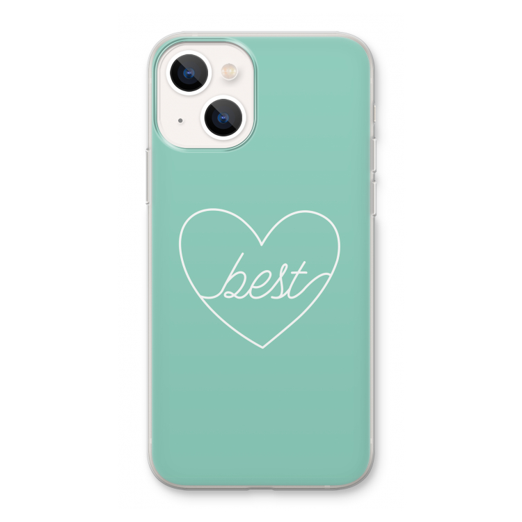 Best heart pastel: iPhone 13 Transparant Hoesje