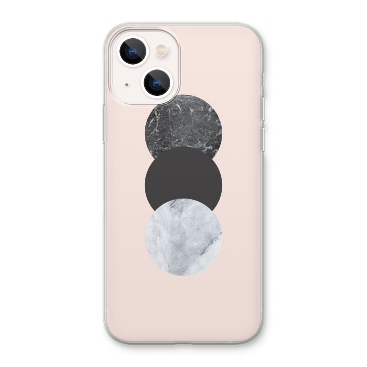 Marmeren cirkels: iPhone 13 Transparant Hoesje