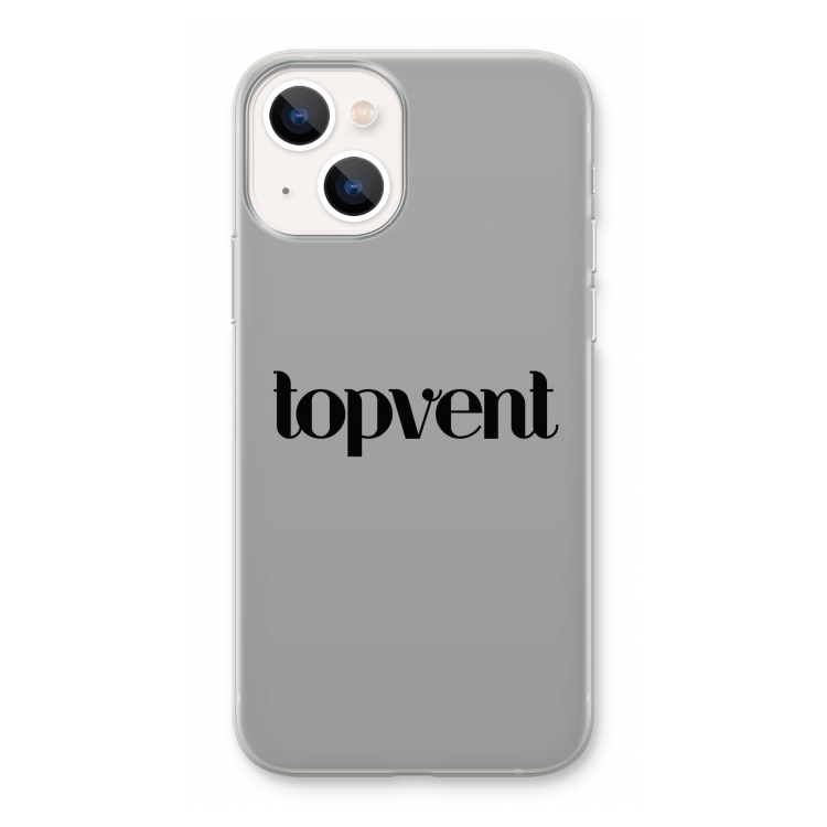 Topvent Grijs Zwart: iPhone 13 Transparant Hoesje