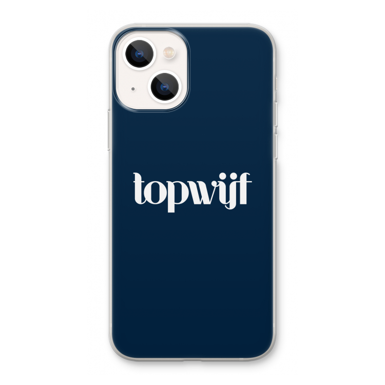 Topwijf Navy: iPhone 13 Transparant Hoesje
