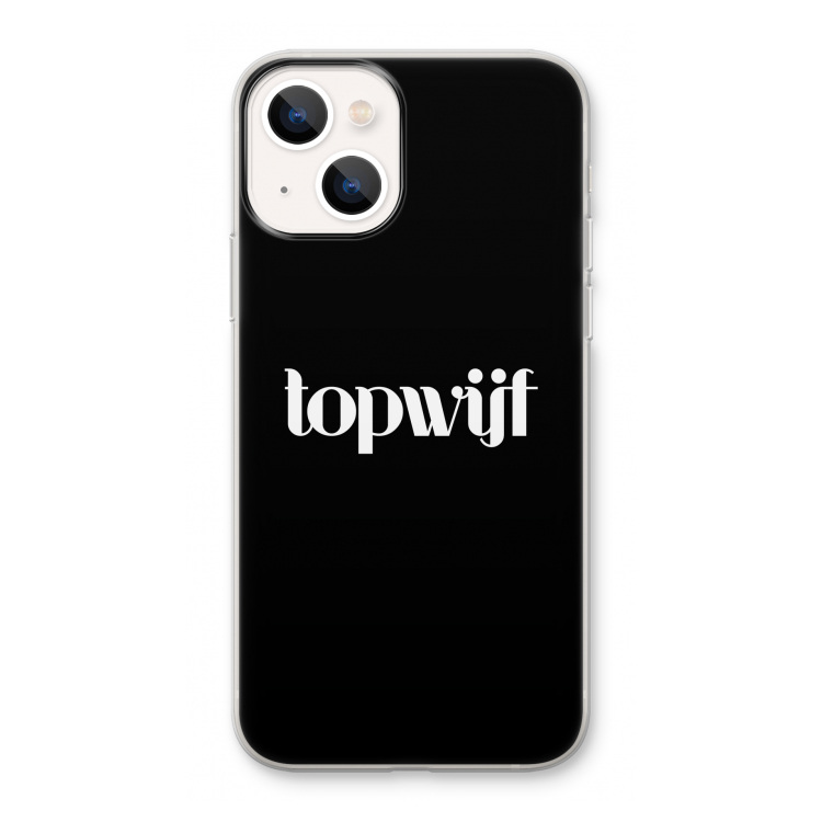 Topwijf Zwart: iPhone 13 Transparant Hoesje