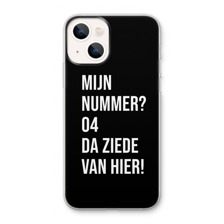 Da ziede van hier - Zwart: iPhone 13 Transparant Hoesje