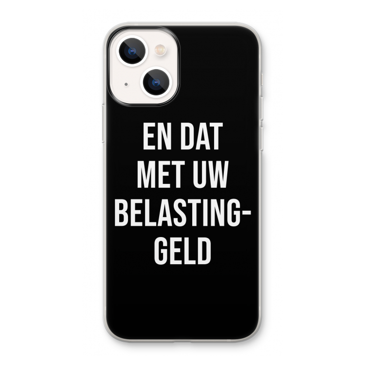 Belastinggeld - Zwart: iPhone 13 Transparant Hoesje