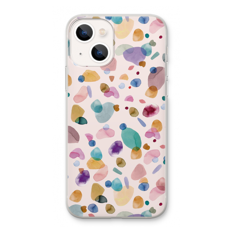 Terrazzo Memphis Pink: iPhone 13 Transparant Hoesje