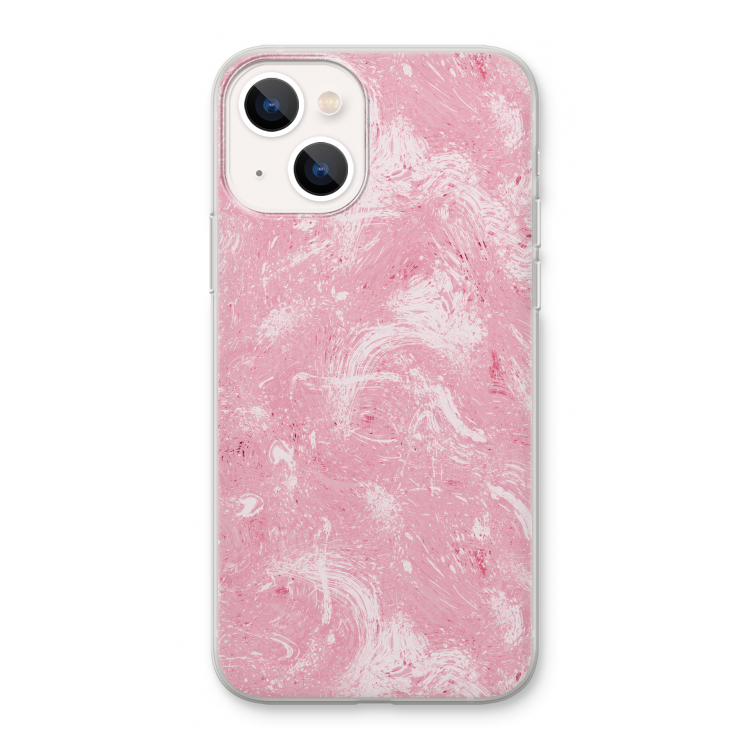 Abstract Painting Pink: iPhone 13 Transparant Hoesje