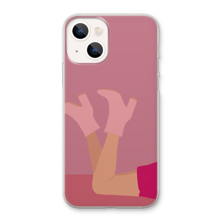 Pink boots: iPhone 13 Transparant Hoesje