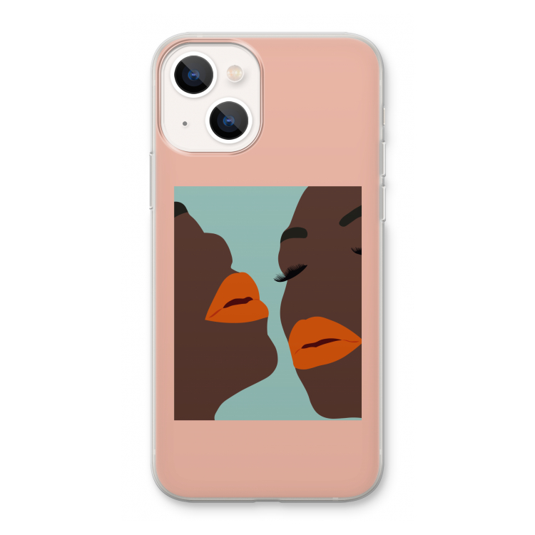 Orange lips: iPhone 13 Transparant Hoesje