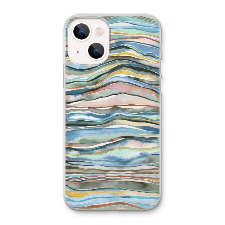 Watercolor Agate: iPhone 13 Transparant Hoesje
