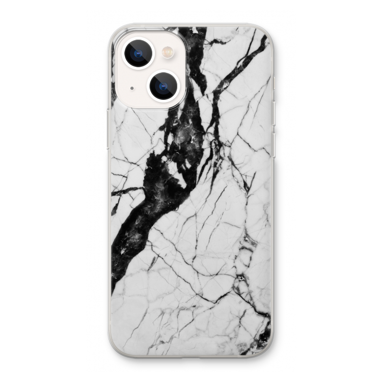 Witte marmer 2: iPhone 13 Transparant Hoesje