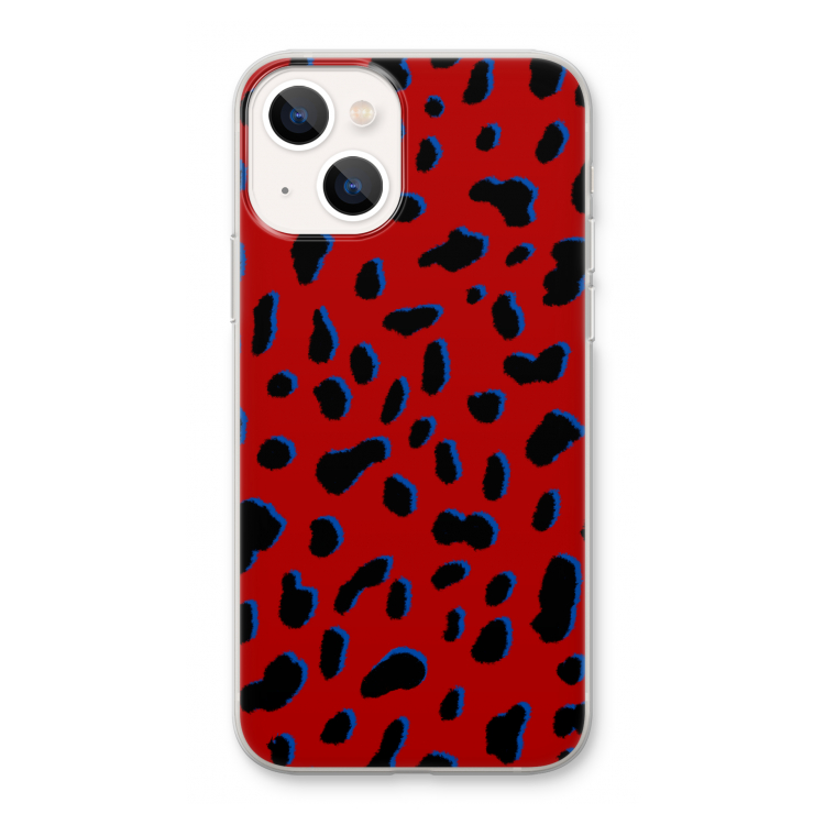Red Leopard: iPhone 13 Transparant Hoesje