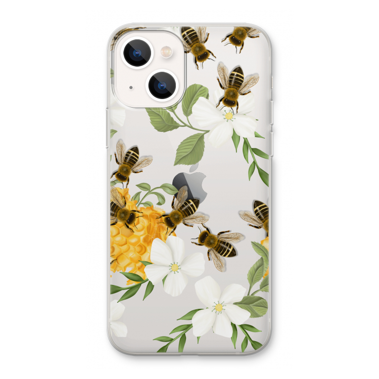 No flowers without bees: iPhone 13 Transparant Hoesje